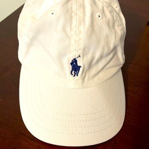 Two Ralph Lauren baby hats white and green